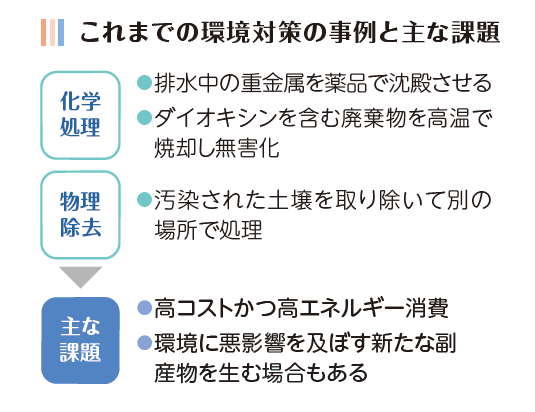 これまでの環境対策の事例と主な課題